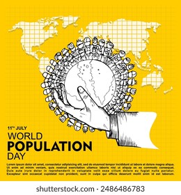 World Population Day, 11 July, Poster vector