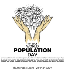 Dia Mundial da População, 11 de julho, poster vetor