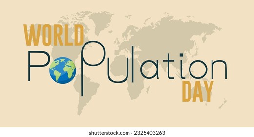 Weltbevölkerungstag, 11. Juli. Bevölkerungskonzept. Hintergrund in World Map Poster Design Vektorgrafik.