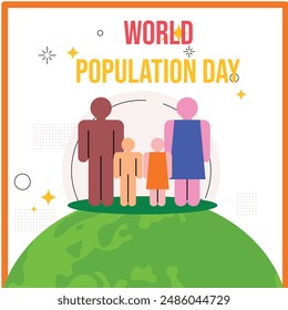 World population day, 11th July.  Happy World Population Day. Celebration designs. Poster, social media story, banner designs.  