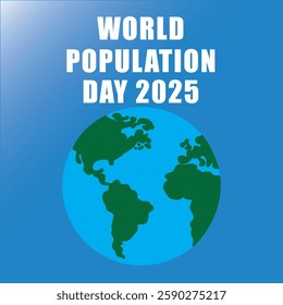 World Population Day 2025 vector template design. Population day poster, banner, greeting card. Isolated colorful background, on global. Editable vector file for social media and others.