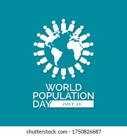 World Population day is an annual event, observed on July 11 every year, which seeks to raise awareness of global population issues, Vector illustration.