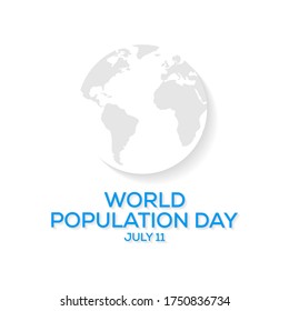 El Día Mundial de la Población es un acontecimiento anual, que se celebra el 11 de julio de cada año, que busca crear conciencia sobre los problemas de la población mundial, Vector ilustrativo.