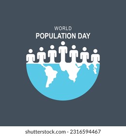 Antecedentes del Día Mundial de la Población. Concienciación Internacional sobre el Medio Ambiente. Ilustración vectorial.