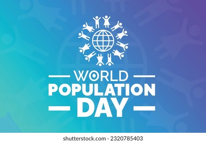 Fondo del Día Mundial de la Población, pancarta, afiche y plantilla de diseño de tarjetas con color estándar celebrado en julio.