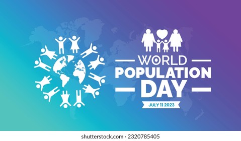 World Population Day background, banner, poster and card design template with standard color celebrated in july.