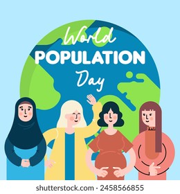 World population day background. Illustration for world population day awareness