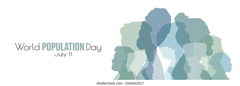 World Population Day banner. Flat vector illustration.