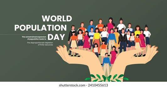 World Population Day, banner, poster, social media post, vector illustration, awareness, observance, 11th July, brochure, flyer, stop racism, humanity, equality, diversity, inclusion