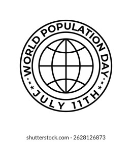 Dia Mundial da População. Celebrando a Unidade Global e a Consciência em 11 de julho. Banner, cartões, impressões, mídias sociais, cartaz, folheto e modelo de design de fundo.