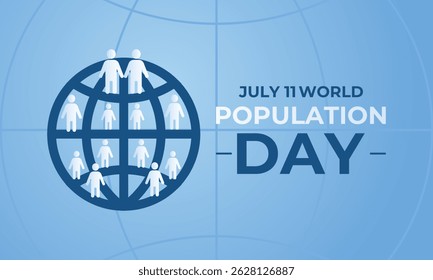 World Population Day. Celebrating Global Unity and Awareness on July 11th. Banner, cards, prints, social media, poster, flyer and background design template.