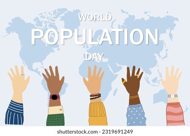 World Population Day colorful banner.