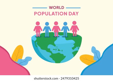 In: World Population Day Concept. Farbige Vektorillustration isoliert.