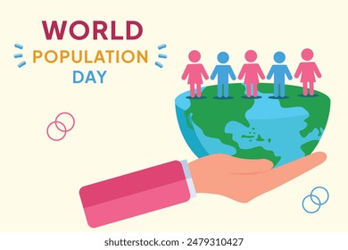 World Population Day Concept. Colored flat vector illustration isolated.