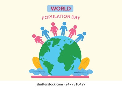 In: World Population Day Concept. Farbige Vektorillustration isoliert.