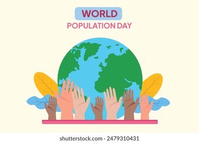World Population Day Concept. Colored flat vector illustration isolated.