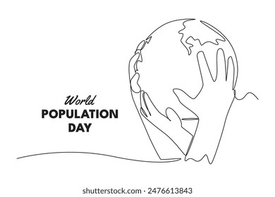 World Population Day Concept. Single line draw design vector graphic illustration.
