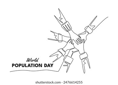 World Population Day Concept. Single line draw design vector graphic illustration.