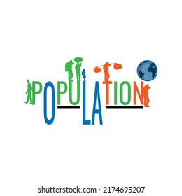 world population day concept. typography. illustration vector