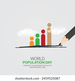 World Population Day creative ads design.World Population Day,11july, vector, 3d illustration 