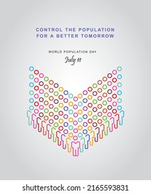 World population day creative concept with illustration.