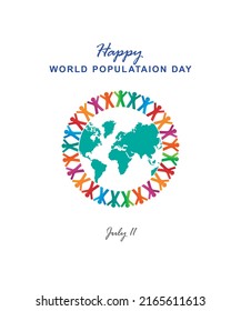 World population day creative concept with illustration.