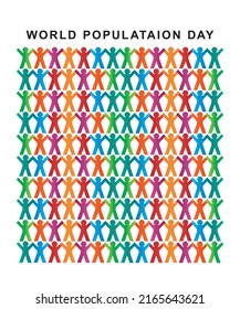 World population day creative concept with typography.