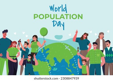 World Population Day. creative concept design. banner, poster. Vector illustration. July 11. 11th of July. World Population Day concept background. population growth. population increase. people.