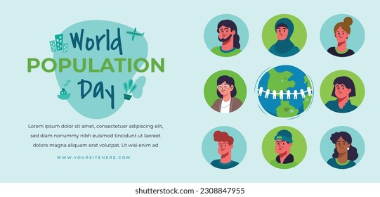 World Population Day. creative concept design. banner, poster. Vector illustration. July 11. 11th of July. World Population Day concept background. population growth. population increase. people.