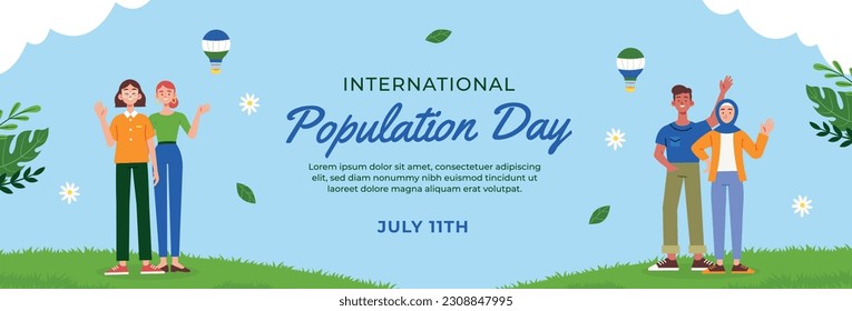 World Population Day. creative concept design. banner, poster. Vector illustration. July 11. 11th of July. World Population Day concept background. population growth. population increase. people.