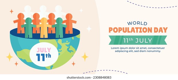 World Population Day. creative concept design. banner, poster. Vector illustration. July 11. 11th of July. World Population Day concept background. population growth. population increase. people.