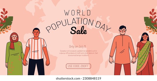 World Population Day. creative concept design. banner, poster. Vector illustration. July 11. 11th of July. World Population Day concept background. population growth. population increase. people.