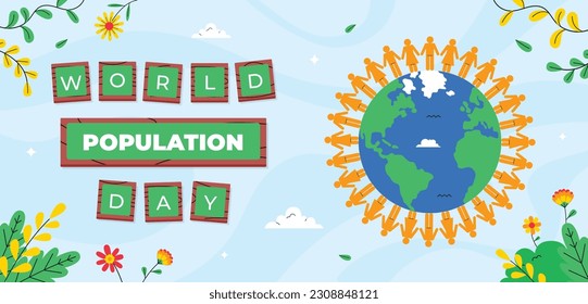 World Population Day. creative concept design. banner, poster. Vector illustration. July 11. 11th of July. World Population Day concept background. population growth. population increase. people.