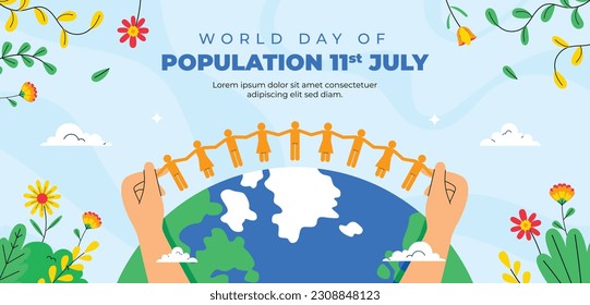 World Population Day. creative concept design. banner, poster. Vector illustration. July 11. 11th of July. World Population Day concept background. population growth. population increase. people.