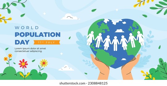 World Population Day. creative concept design. banner, poster. Vector illustration. July 11. 11th of July. World Population Day concept background. population growth. population increase. people.