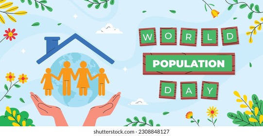 Día Mundial de la Población. diseño de concepto creativo. pancarta, afiche. Ilustración vectorial. 11 de julio. 11 de julio. Antecedentes del concepto del Día Mundial de la Población. crecimiento demográfico. aumento de la población. gente.