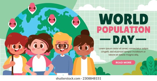 World Population Day. creative concept design. banner, poster. Vector illustration. July 11. 11th of July. World Population Day concept background. population growth. population increase. people.