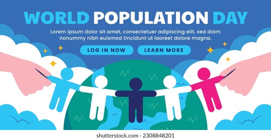 World Population Day. creative concept design. banner, poster. Vector illustration. July 11. 11th of July. World Population Day concept background. population growth. population increase. people.