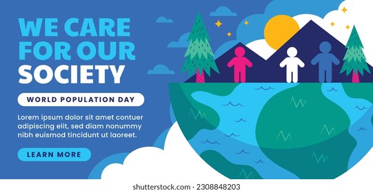 World Population Day. creative concept design. banner, poster. Vector illustration. July 11. 11th of July. World Population Day concept background. population growth. population increase. people.