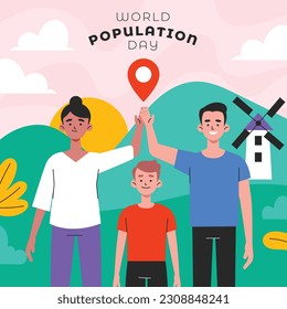 World Population Day. creative concept design. banner, poster. Vector illustration. July 11. 11th of July. World Population Day concept background. population growth. population increase. people.
