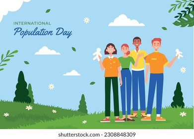 World Population Day. creative concept design. banner, poster. Vector illustration. July 11. 11th of July. World Population Day concept background. population growth. population increase. people.