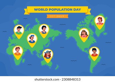 World Population Day. creative concept design. banner, poster. Vector illustration. July 11. 11th of July. World Population Day concept background. population growth. population increase. people.