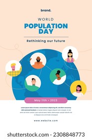 World Population Day. creative concept design. banner, poster. Vector illustration. July 11. 11th of July. World Population Day concept background. population growth. population increase. people.