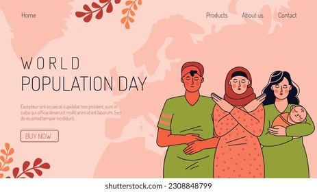 Día Mundial de la Población. diseño de concepto creativo. pancarta, afiche. Ilustración vectorial. 11 de julio. 11 de julio. Antecedentes del concepto del Día Mundial de la Población. crecimiento demográfico. aumento de la población. gente.