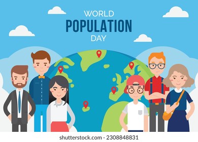 World Population Day. creative concept design. banner, poster. Vector illustration. July 11. 11th of July. World Population Day concept background. population growth. population increase. people.