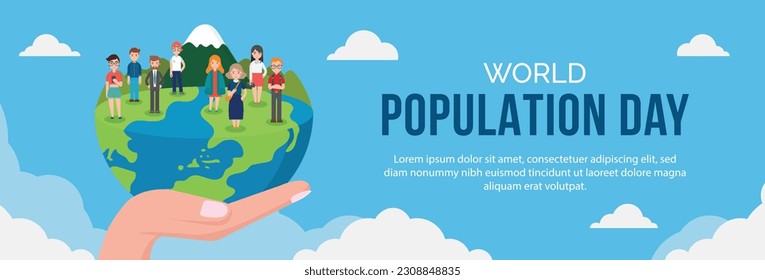 World Population Day. creative concept design. banner, poster. Vector illustration. July 11. 11th of July. World Population Day concept background. population growth. population increase. people.