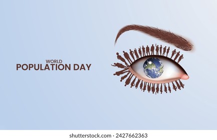 World Population Day, Population day creative concept design for banner, poster, 3D illustration.
