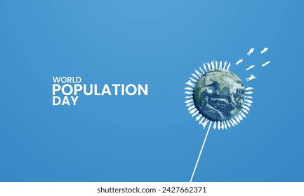 World Population Day, Population day creative concept design for banner, poster, 3D illustration.