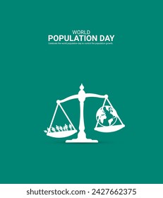 World Population Day, Population day creative concept design for banner, poster, 3D illustration.