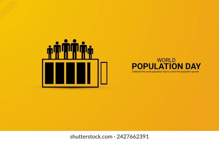 World Population Day, Population day creative concept design for banner, poster, 3D illustration.